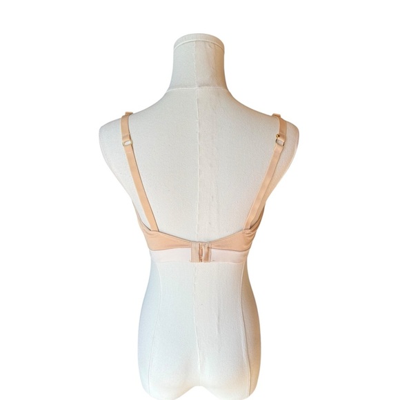 Lively -WireFree Deep V Nude Beige Plunge Adjustable Racerback Option Bra Sz 36D - Picture 4 of 9
